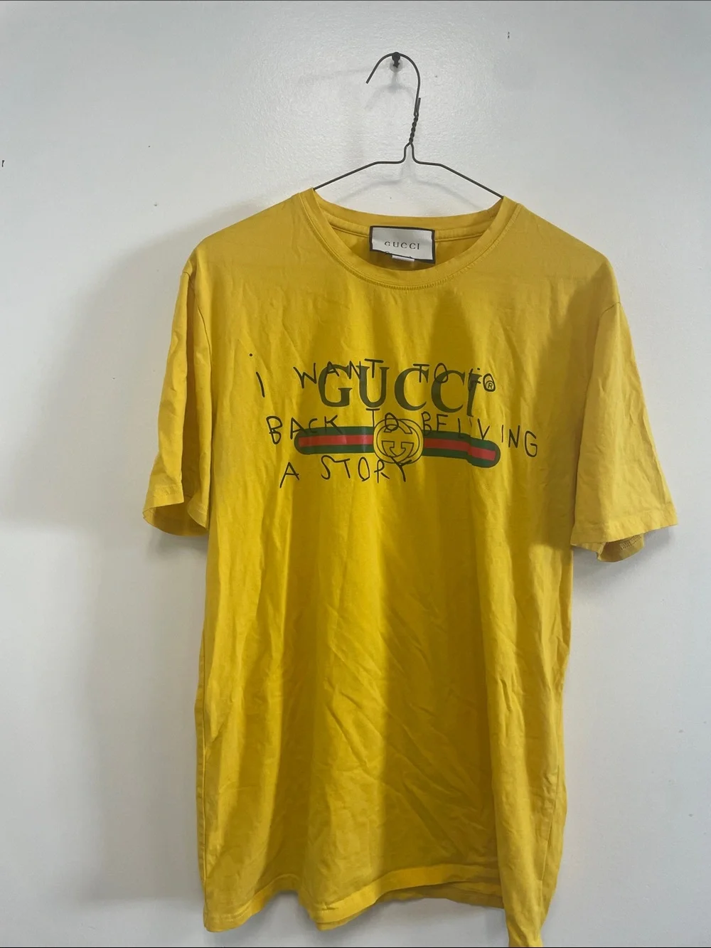 Gucci Yellow Graphic Logo Short Sleeve Tee
